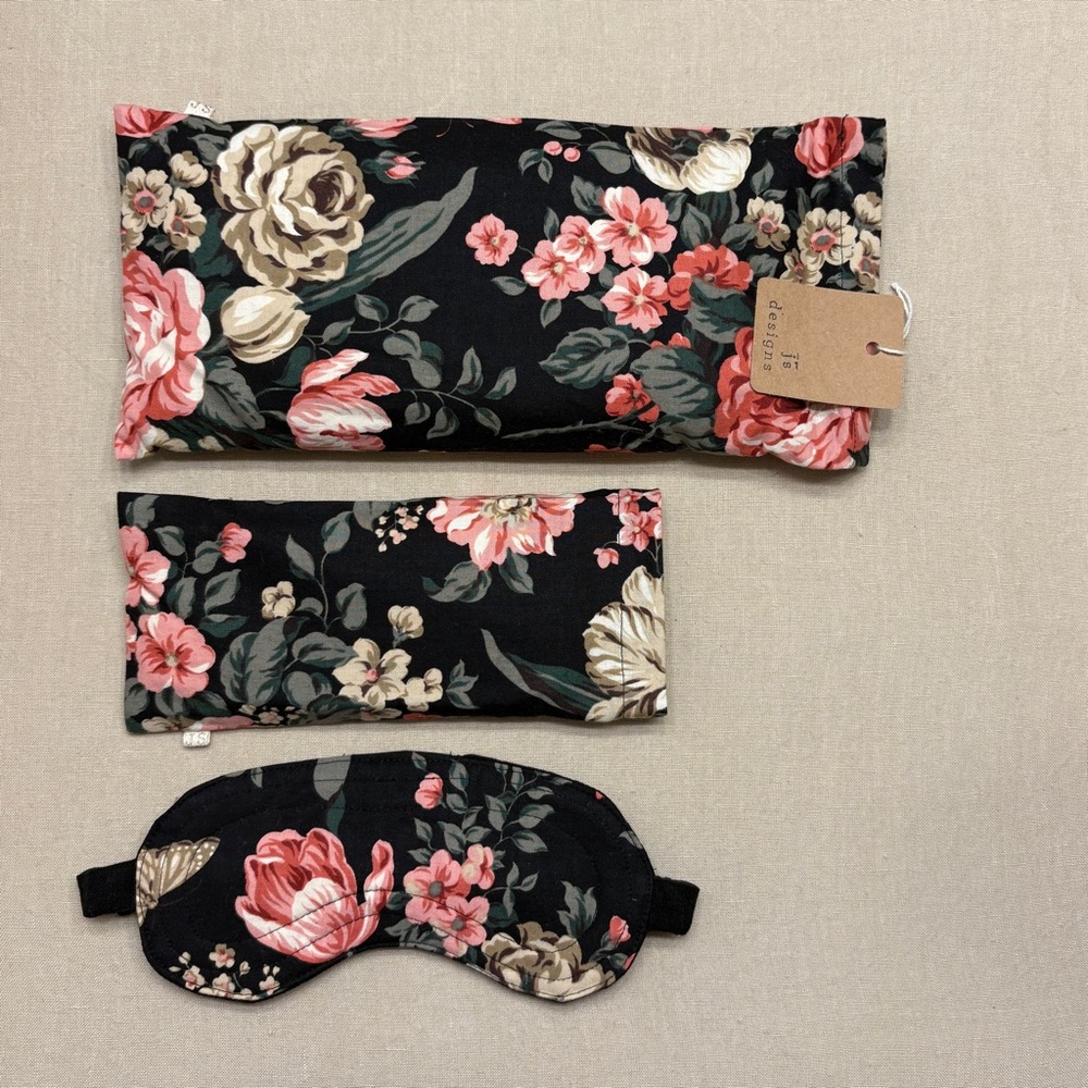 Floral Sleep Mask and Comfort Pouch Set Eye Pillow Body Spa